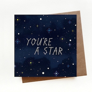 YOU'RE A STAR Greeting Card Constellations Card, Stars Greeting Card, Congratulations Card, Well Done Card, Night Sky image 2