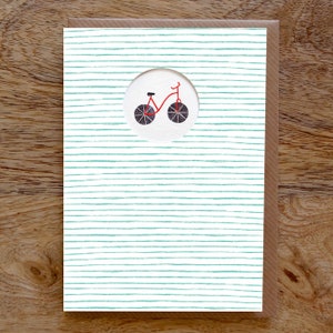 VELO Carte de voeux, carte de vélo, cadeau vélo, carte d'anniversaire de vélo, vélo, cyclisme, collage, illustrations illustrées, carte de correspondance, carte vierge, anniversaire
