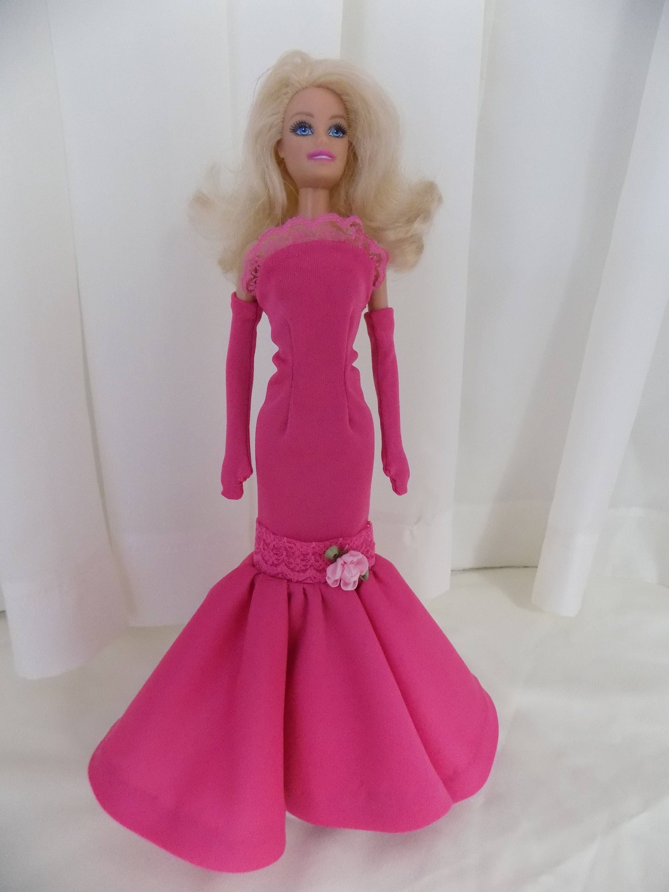 Fashion Royalty Pink Flower Party Dress Ball Gown For 11.5 inch Doll