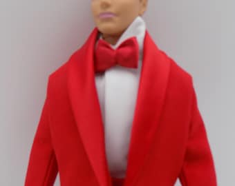 Red Tuxedo 12-in Ensemble-Fits standard 12in male fashion dolls