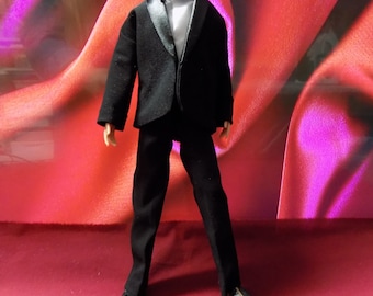 Collector&#39;s Classic Black Tuxedo Ensemble-- Free panel shirt-- fits 12 inch male fashion dolls