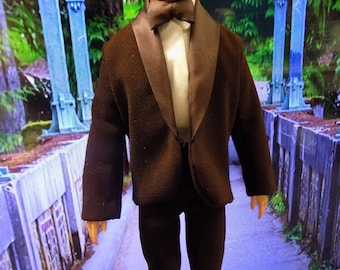 Dark Chocolate Tuxedo Ensemble--Free Panel shirt-- fits 12 in male fashion dolls