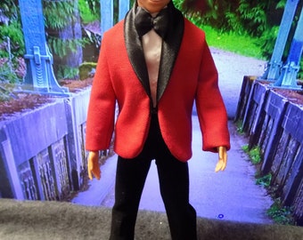 New Red and black Tuxedo Set with Free Panel Shirt--fits 12 inch  Male fashion dolls