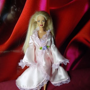 Pink French Boudoir Wrapper with Teddy--Fits 11.5 to 12 inch fashion dolls