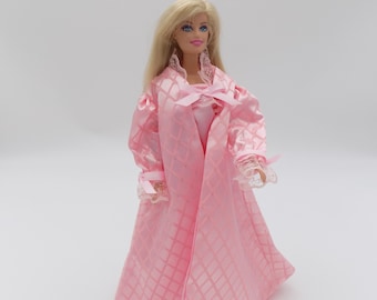 Pink Robe and Gown 2-pc set fits 11.5-inch standard fashion dolls