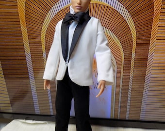 New Sky Fall Inspired Tuxedo- White With Black Pants--free Panel