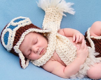 Baby Pilot Costume | Newborn Aviator Hat | Airplane Baby Shower | Infant Halloween Costume | Baby Boy Nursery Airplane | Air Balloon Nursery