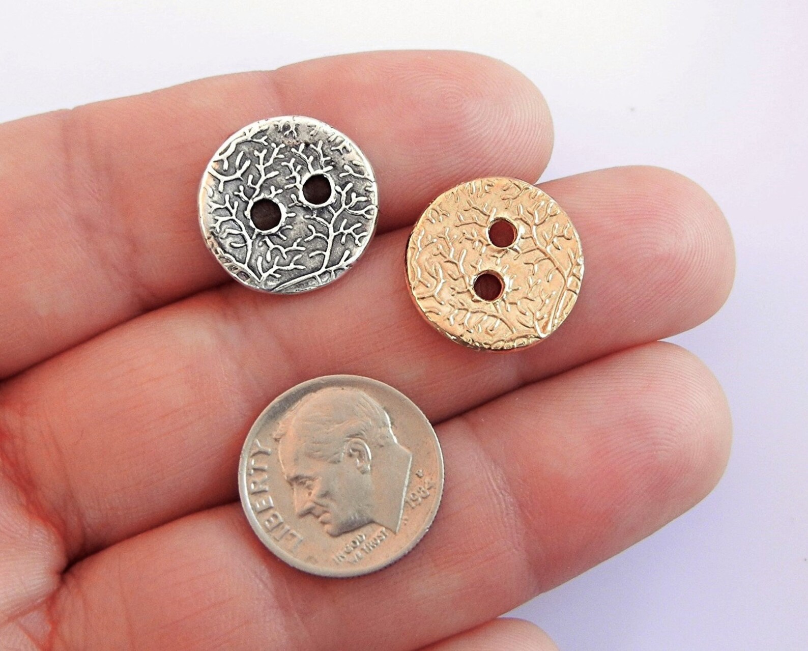 ONE Artisan Wrap Bracelet Button Clasp Link 2Hole Button for Etsy