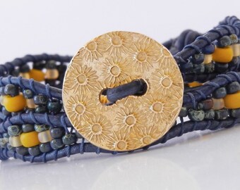 ONE Funky Celestial Texture REVERSIBLE Button Clasp, Starburst GOLD Bronze Button Clasps (BH1g) Artisan Bracelet Clasp Artisan Button Clasp