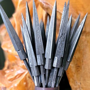 Hand Forged Damascus Arrow Point, Arrow Points for Arrowhead Collector Display or Handmade Damascus Supplies for Project for Arrow Making