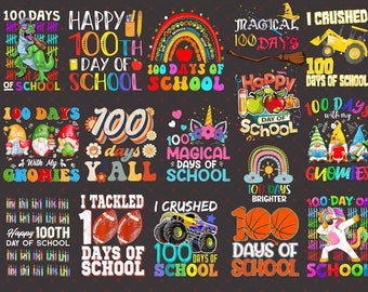 100 Days of School PNG Bundle, 100th Day of School Png, 100 Days Png, Teacher Png, School Png, Sublimation design, Digital Download