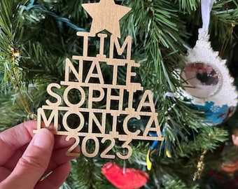 Personalized Ornament With Names - Christmas Tree Ornament