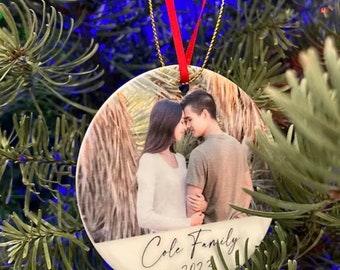 Custom Photo Ornament, Unique Christmas Ornament, Family Memorial Ornament