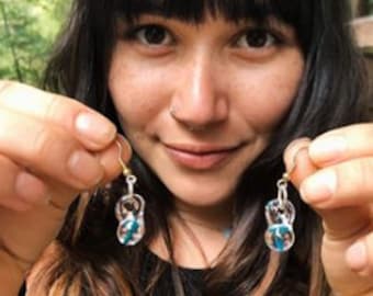 Pendientes de gotas de champiñones de vidrio