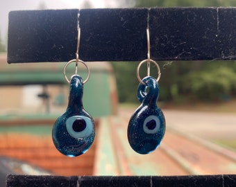 Art glass Evil Eye Protection - Pendientes