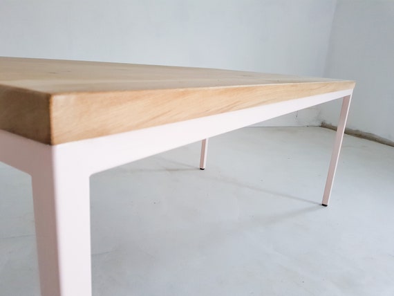 Wildeiche Esstisch Stahl Rose Pulverbeschichtet Etsy