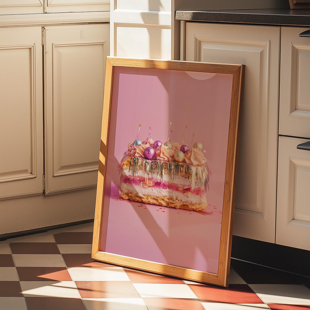 Pink Cake Art Print – Dessert Decor (digital Download) - Etsy