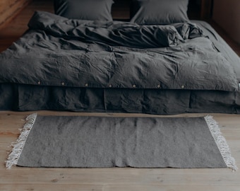 Gray Bedroom rug - Modern Wool Runner Rug, Minimalist Stairs Runner, Handmade Stair way Rug, Handcrafted natural rugs, Dad Gift Idea
