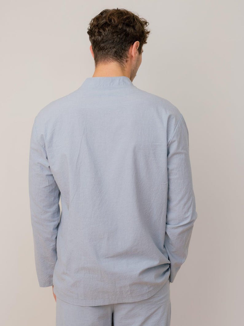 Сорочка чоловіча з вареної бавовни Leglo Mountain - Варена Бавовна - Піжама - М'якенька На Дотик - Обмін За Наш Рахунок