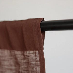 Burgundy Curtains for Bedroom or Living Room, Boho Windows Curtain, Wine Linen Aesthetic Curtains, Housewarming Gift Idea for Women
