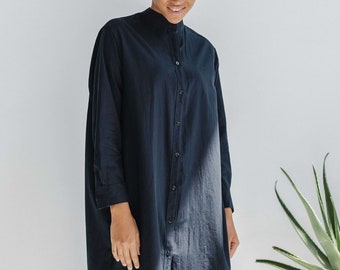 Organic cotton tunic, Cotton shirt dress, Organic cotton robe, Long shirt robe,  Cotton nightgown, Cotton nighty