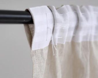 Boho Curtain For Living Room, Ivory Window Curtain, Minimalist Linen Sheer Curtain For Bedroom, Farmhouse Curtain, Mothers Day Gift Idea