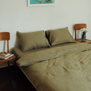 Hand crafted sheet set, Preppy style bed set, Minimalist vintage aesthetic sheets, California king bedding - Labor day gifts idea for her