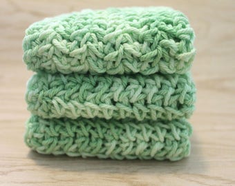 Earth Tone - Green - 100% Cotton Washcloth Set