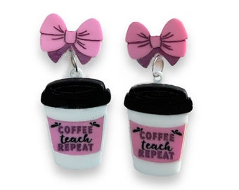 Coffee teach repeat earrings