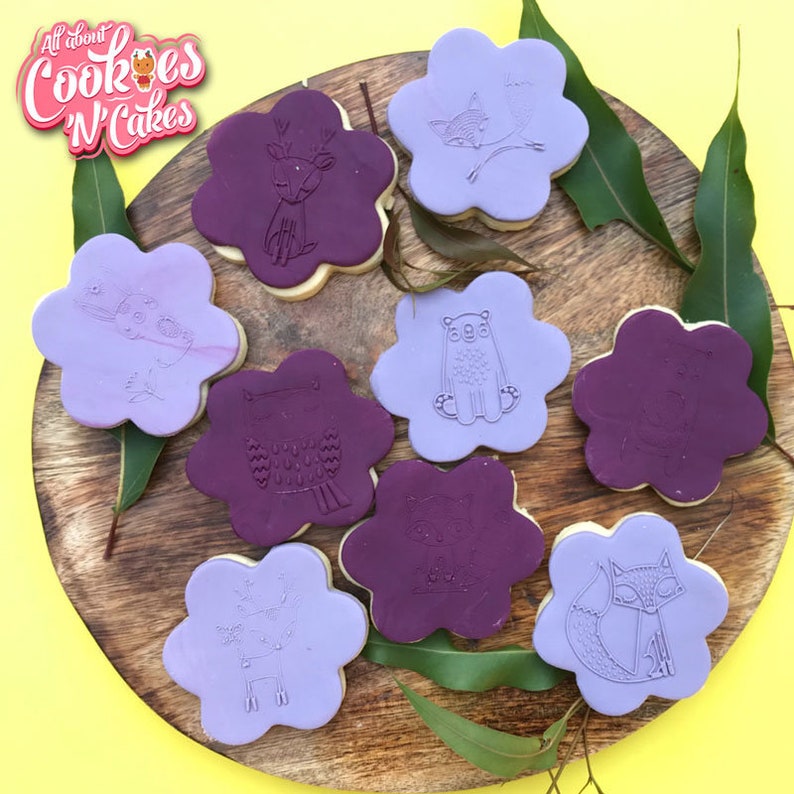 Woodland Bear sitting The Cookie Debosser \u2122 Raised cookie fondant soap stamps