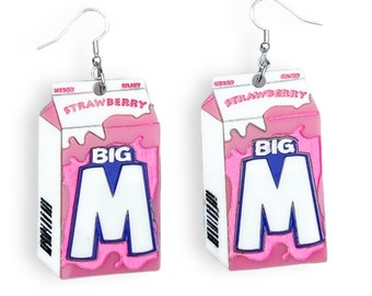 Strawberry BIG M acrylic earrings