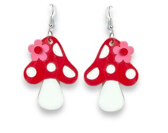 Magical mushrooms more colours available acrylic earrings