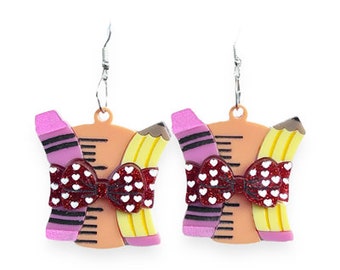 teacher pencils earrings