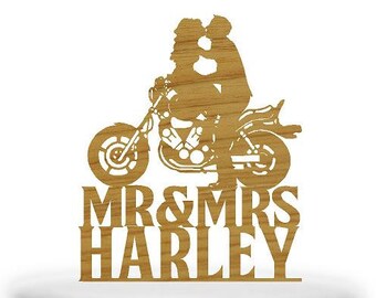 Biker bride and Groom wedding Cake toppers Melbourne