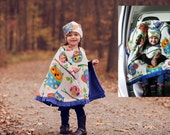 Car Seat Poncho Owl - Cozy Gozy Travel Capes are warm winter fleece car seat capes that are a safe alternative to heavy coats in car seats.
