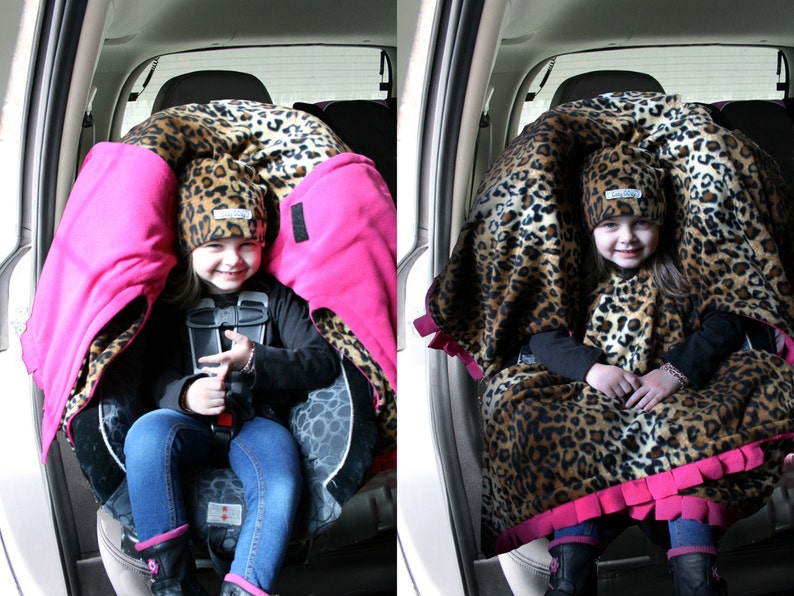 Leopard Cozy Gozy Travel Capes Winter Fleece Car Seat Poncho Etsy