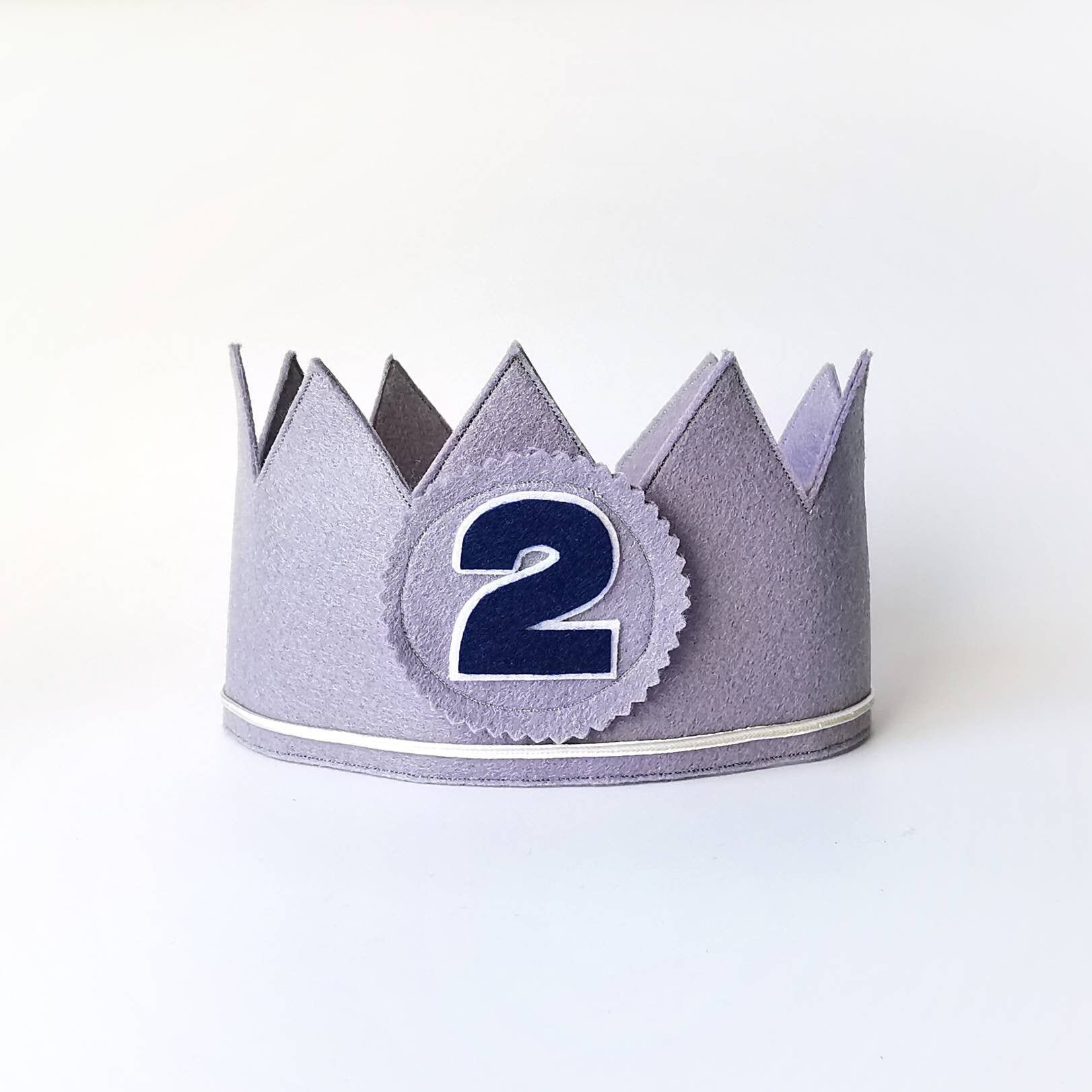 Melange Gray Birthday Crown With Interchangeable Birthday Numbers