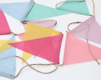 Pastel Flags Garland Party Decor