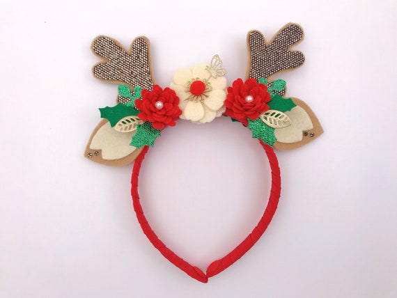 Reindeer Christmas Headband, Christmas headband, Rudolph headband, Christmas costume, Reindeer Costume Il_570xn