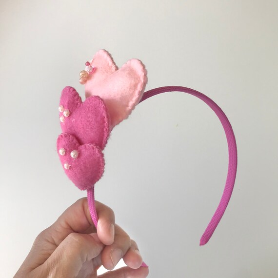 Valentines Headband, Valentines Decor, Heart Headband, Pink heart headband, Valentines for kids, valentines Day, Valentines Il_570xn