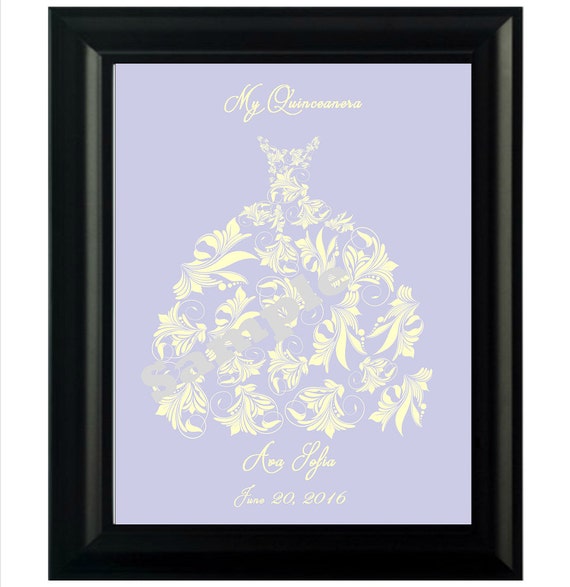 Periwinkle Quinceanera Keepsake Print, Sweet sixteen, fully customized print perfect Quinceanera gift or Sweet Sixteen or Mis Quince gift Il_570xn