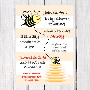 Bumble Bee Baby Shower Invitation Bumble Bee Invitation Etsy