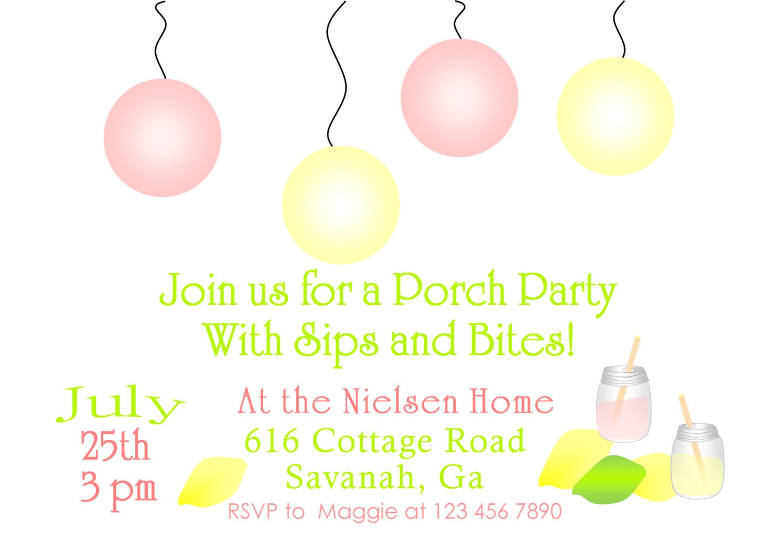 Summer Porch Party Invitation Patio Party Invitation Vintage Etsy