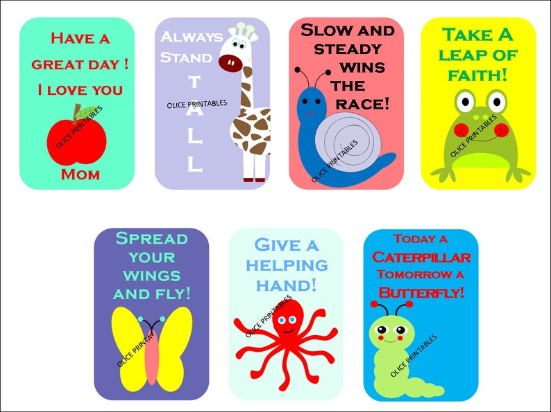 Lunch Box Notes for Kids Lunch Box Notes, Inspirational Kids Pocket