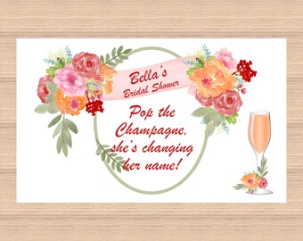 Fall Bridal Shower Placemats, Bachelorette Party ,Autumnal colors, pink, orange,personalized bridal shower printable paper placemats PDF