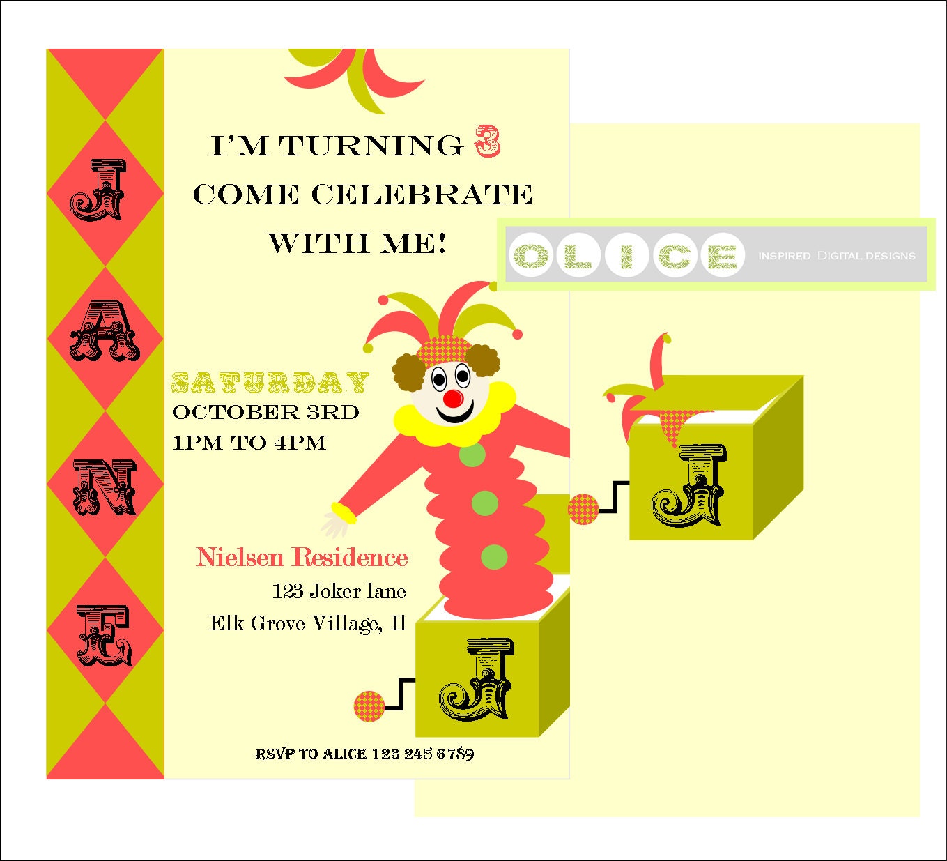 Jack in the Box Invitation Jack in the Box Invitation With Free Thank