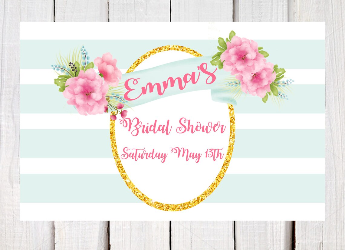 Bridal Shower Placemats Blue and Gold Shower Place Mats Paper Etsy