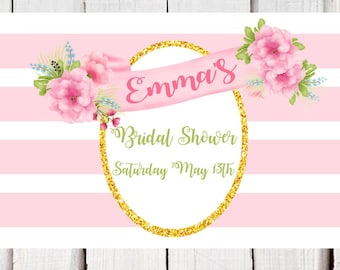 BrautParty Platzsets, Party Platzsets, Rosa und Gold Dusch Platzset, personalisierte Braut Shower druckbare Papier Platzsets mit Namen PDF