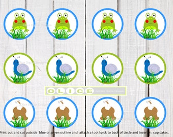 printable PARTY CIRCLES "Frogs, Snails and Puppy Dog Tails" party printables. instant PDF download perfect for every little boy!