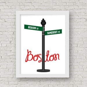 Boston Street Schild Drucke, Custom Street Schilder, Going away Geschenk, nostalgische Straßennamen, Vintage Straßenschilder, wählen Sie aus, Weggehen Geschenk